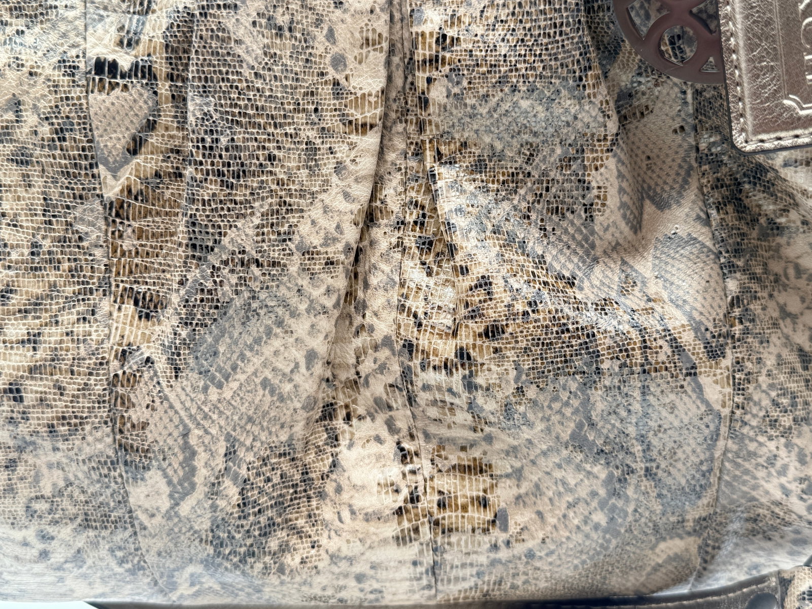 Vintage Coach Python Print Satchel - 4