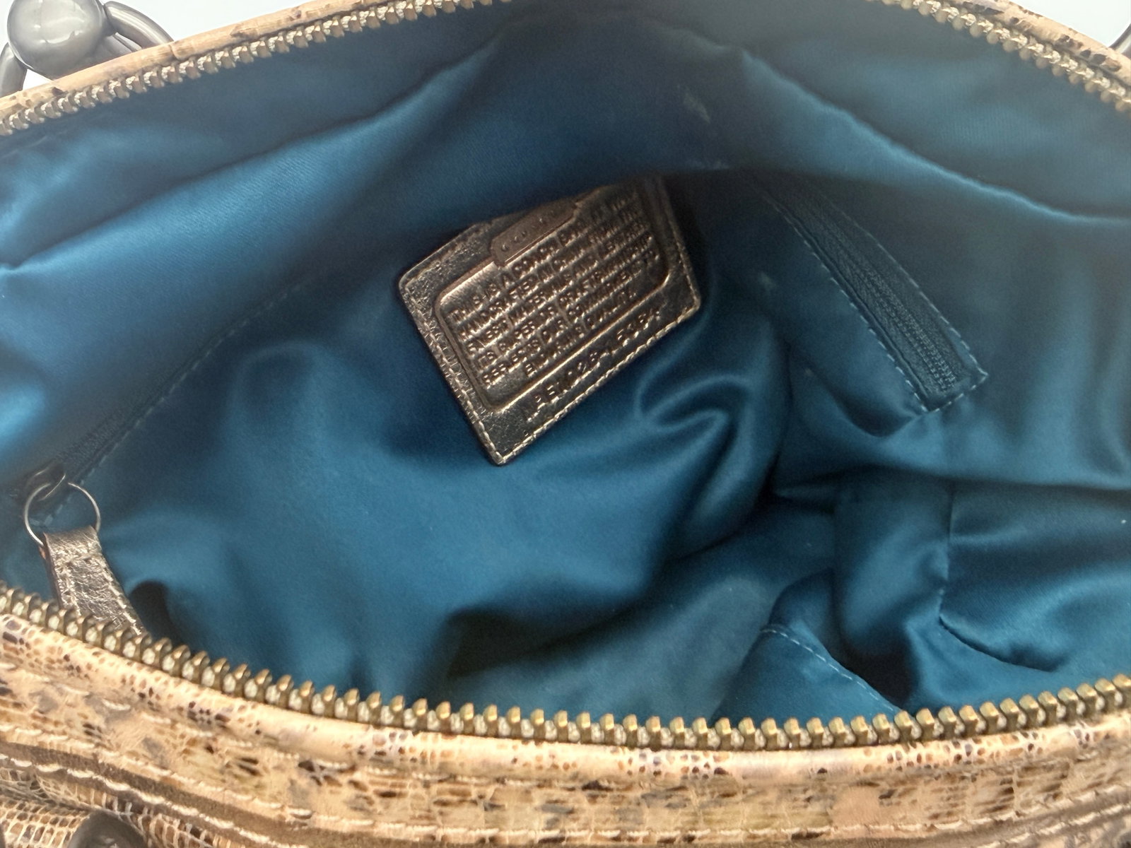 Vintage Coach Python Print Satchel - 8