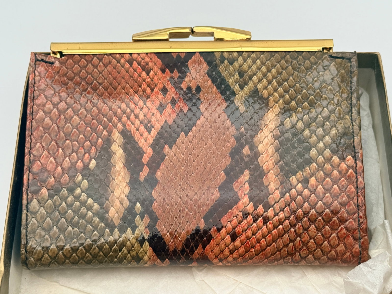 Vintage Bosca Python Clutch Purse - 2