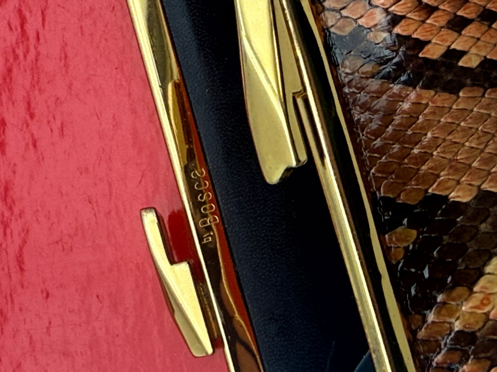 Vintage Bosca Python Clutch Purse - 4