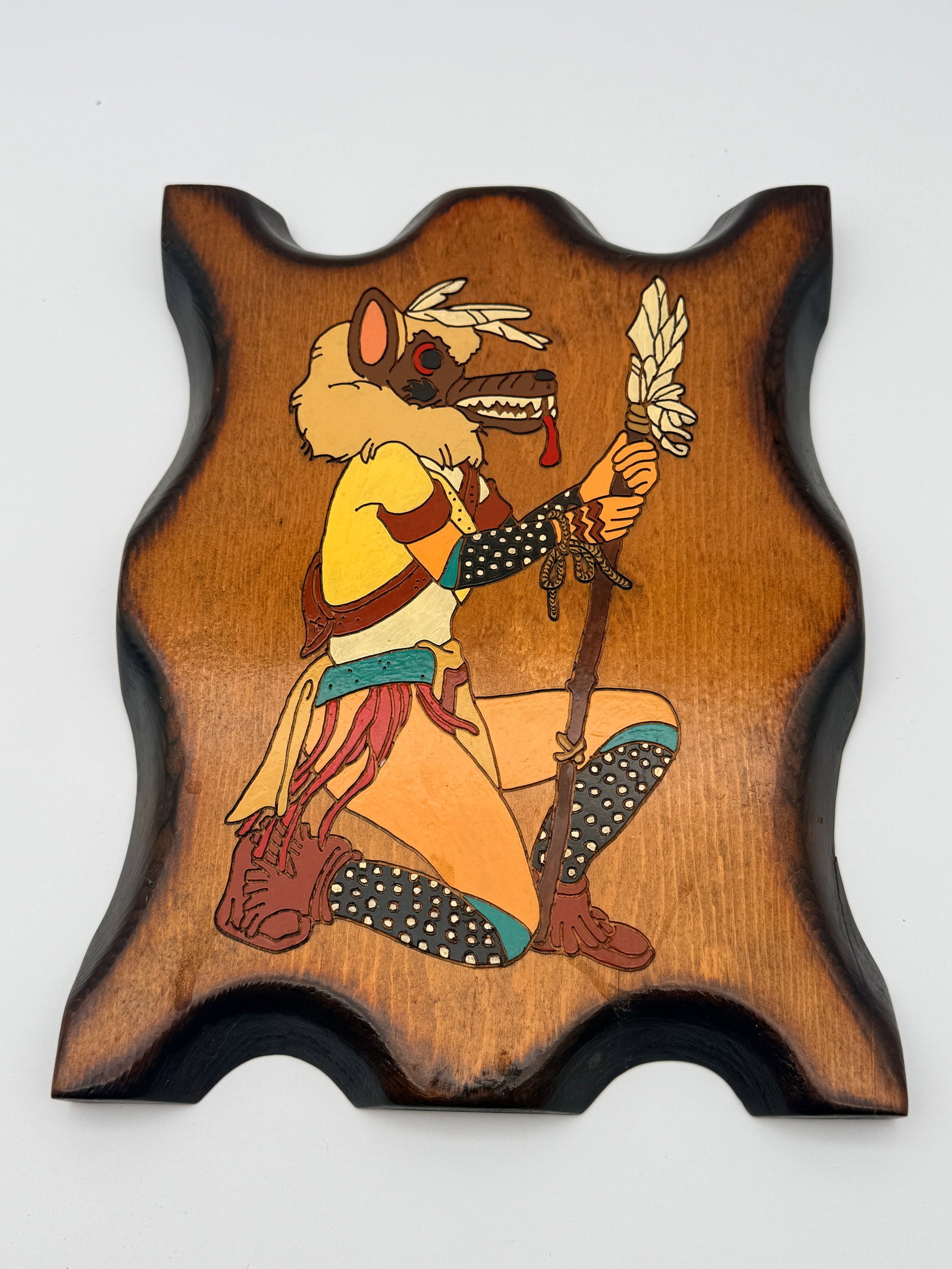 Vintage Kweo Wolf Kachina Plaque (1 of 6)
