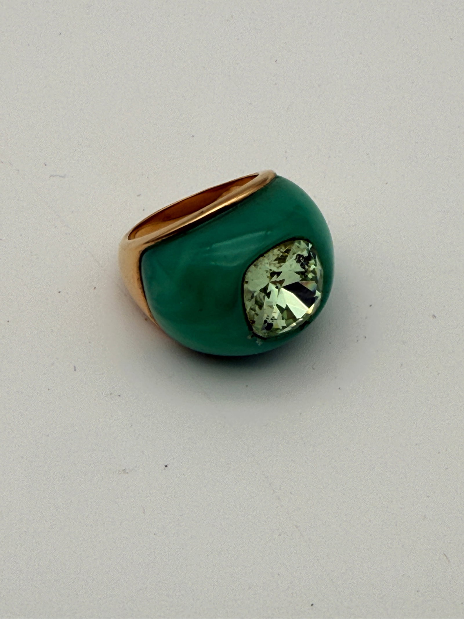 Green Enamel fashion Ring (1 of 6)