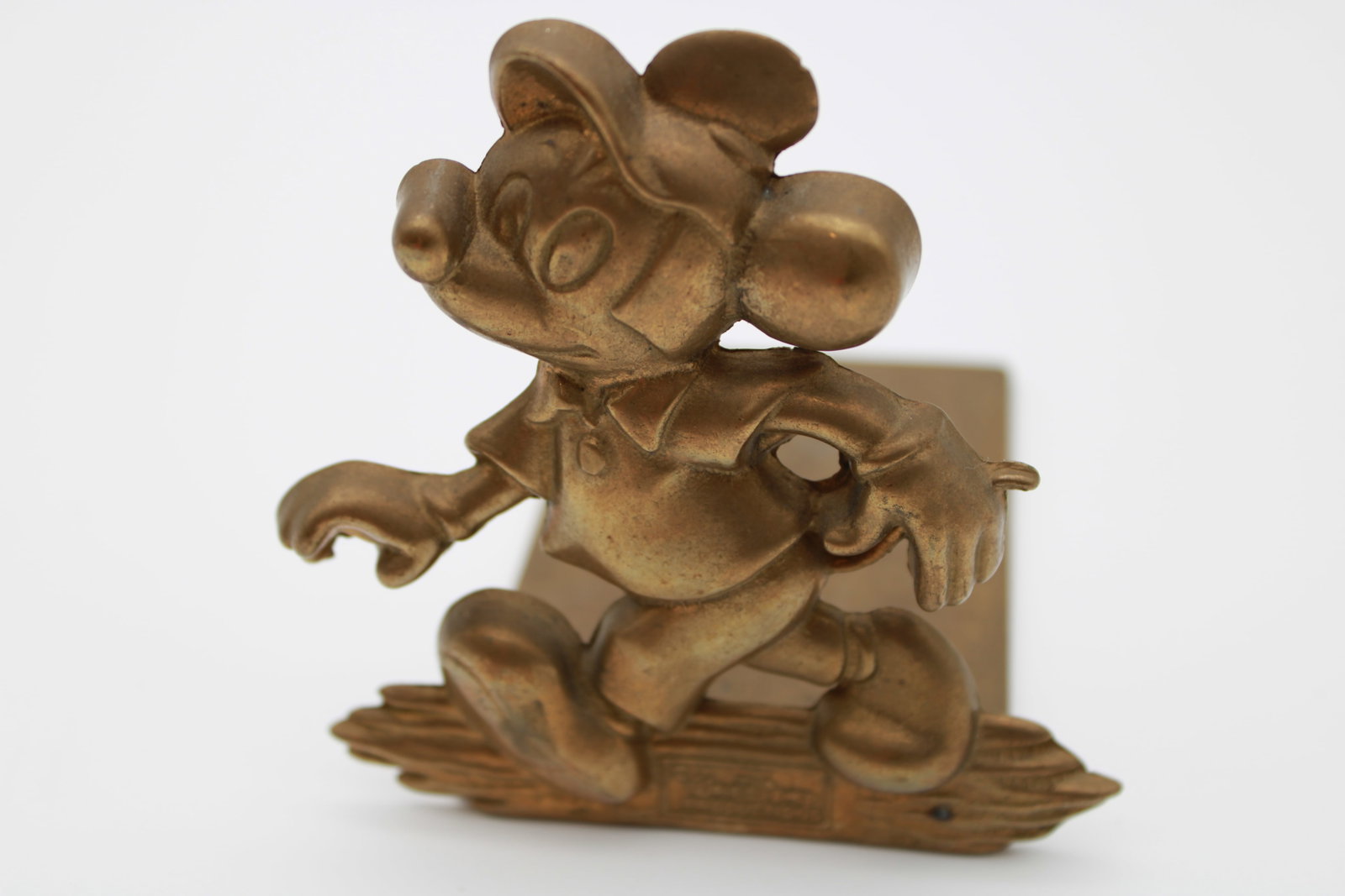 Solid Brass 10oz Mickey Mouse Bookend: 4.5" x 4.5" x 4"
