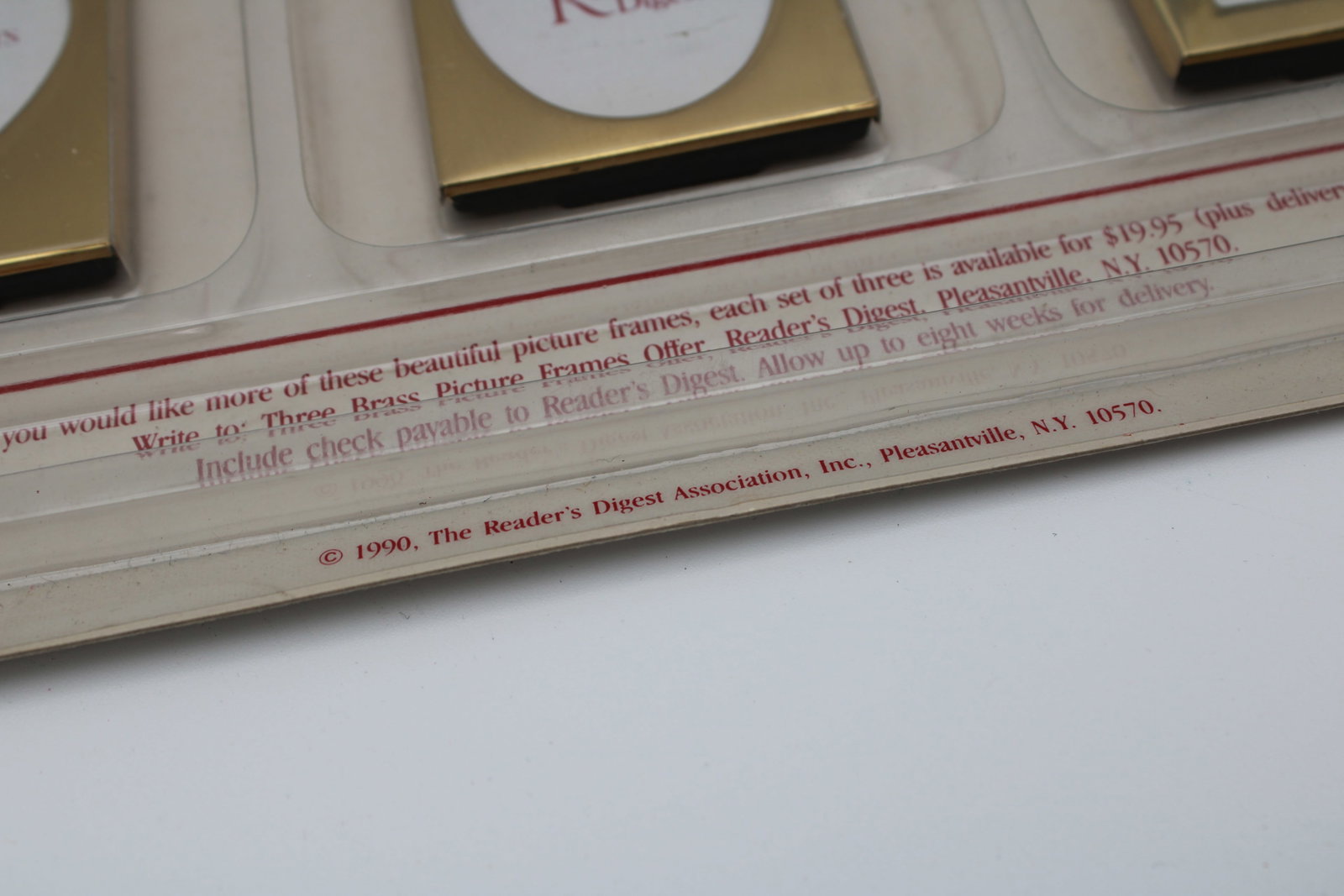 1990 Readers Digest s/3 Solid Brass Mini Frames (NIB) - 2