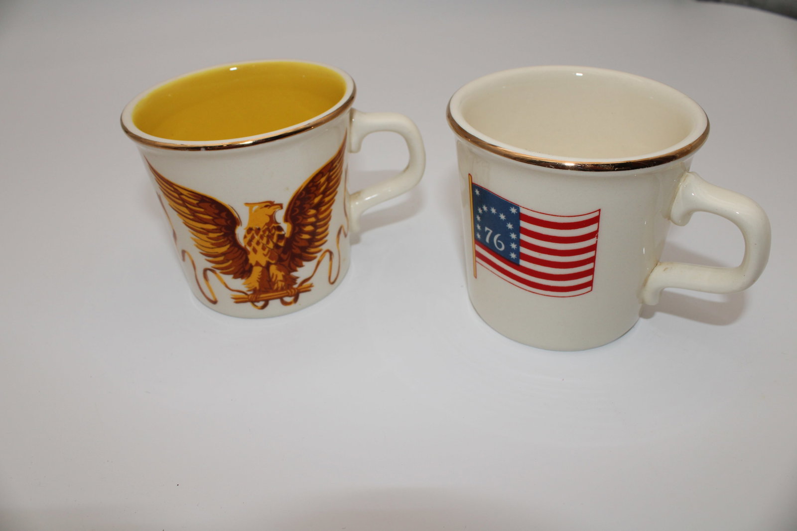 Set of 2 Taylor International USA Mugs: Both are 3.25" tall x 2.75" diameter