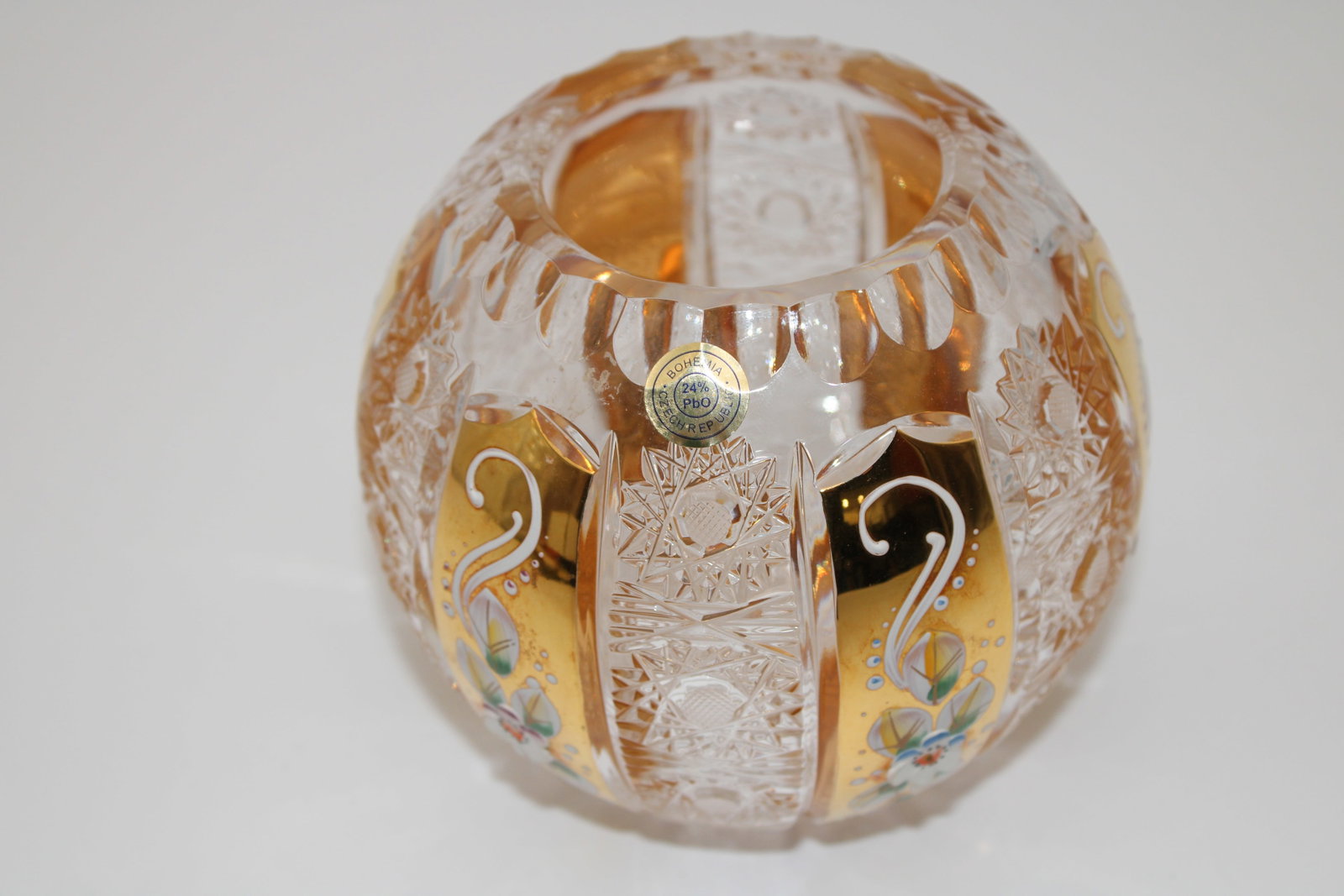 Bohemian Cut-to-Clear Lead Crystal Rose Bowl (1 of 8)