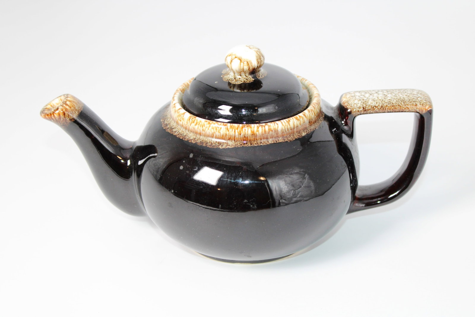 Vintage Black Teapot Drip Glaze Japan (1 of 5)