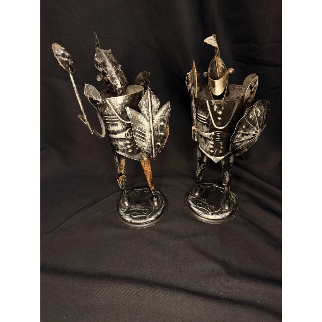 African Metal Warrior Figurines Pair Handcrafted 10.75" (1 of 8)