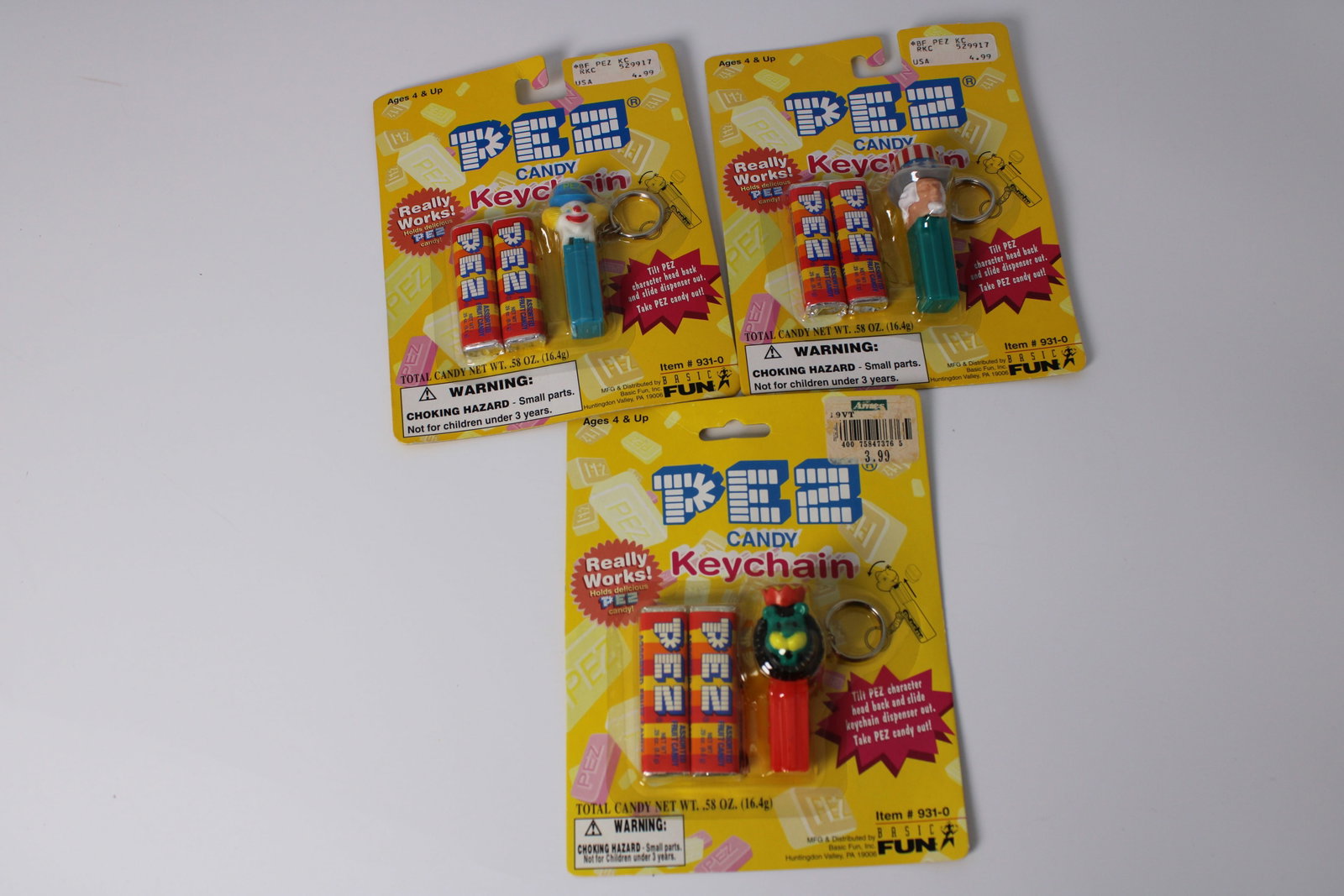 1999 PEZ Character Candy Keychains Sealed Lot (1 of 7)