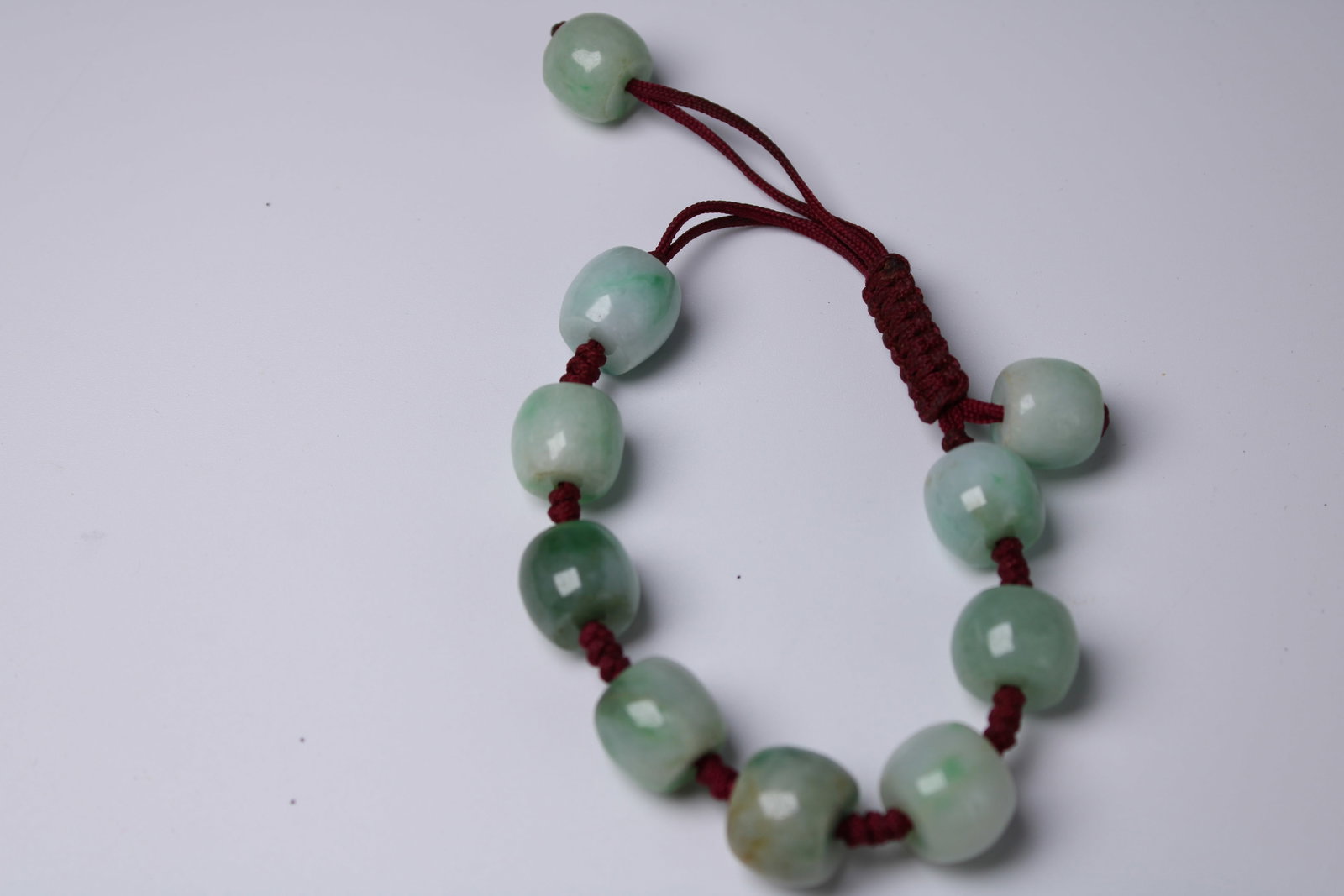 Adjustable Green Jade Bead Bracelet (1 of 2)
