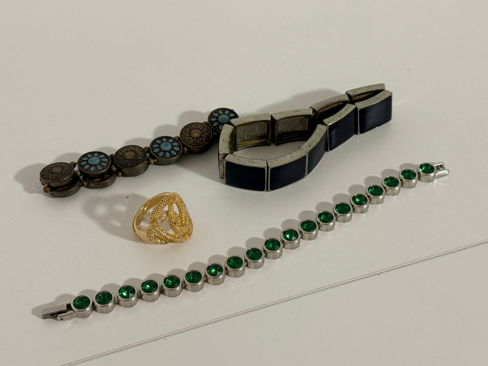 Mixed Fashion Jewelry Lot: Bracelets and gold tone ring