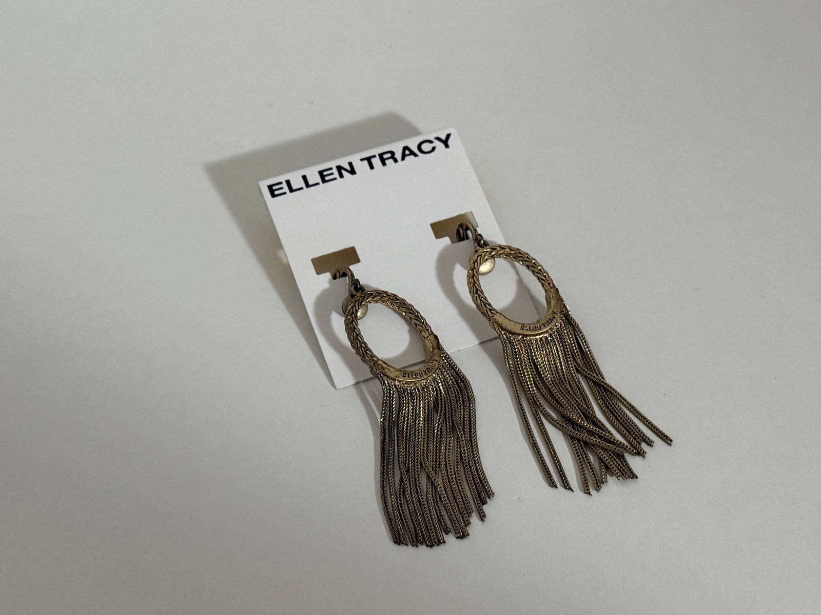 Ellen Tracy Earrings: Chain fringe earrings