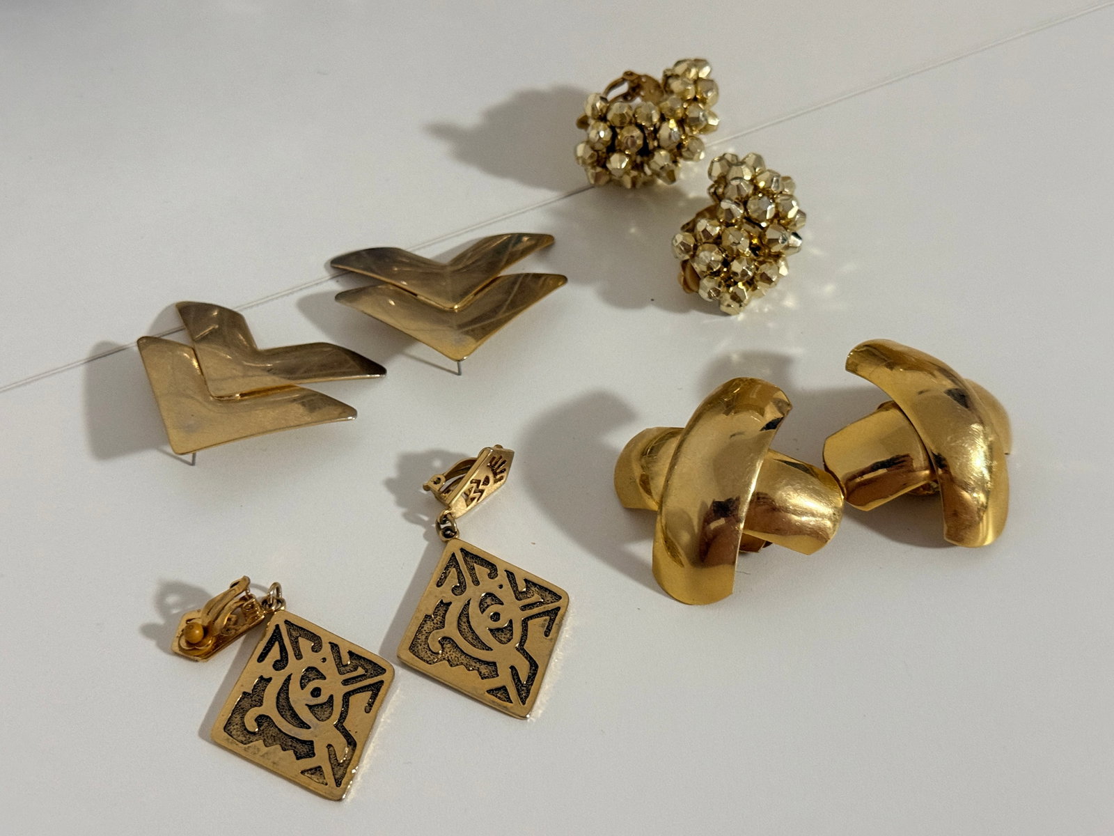 Gold Tone Earring Lot (1 of 1)