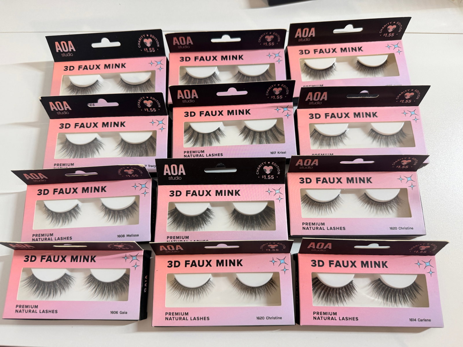 Lot of 12 AOA 3D Faux Mink Premium Natural Lashes (1 of 1)