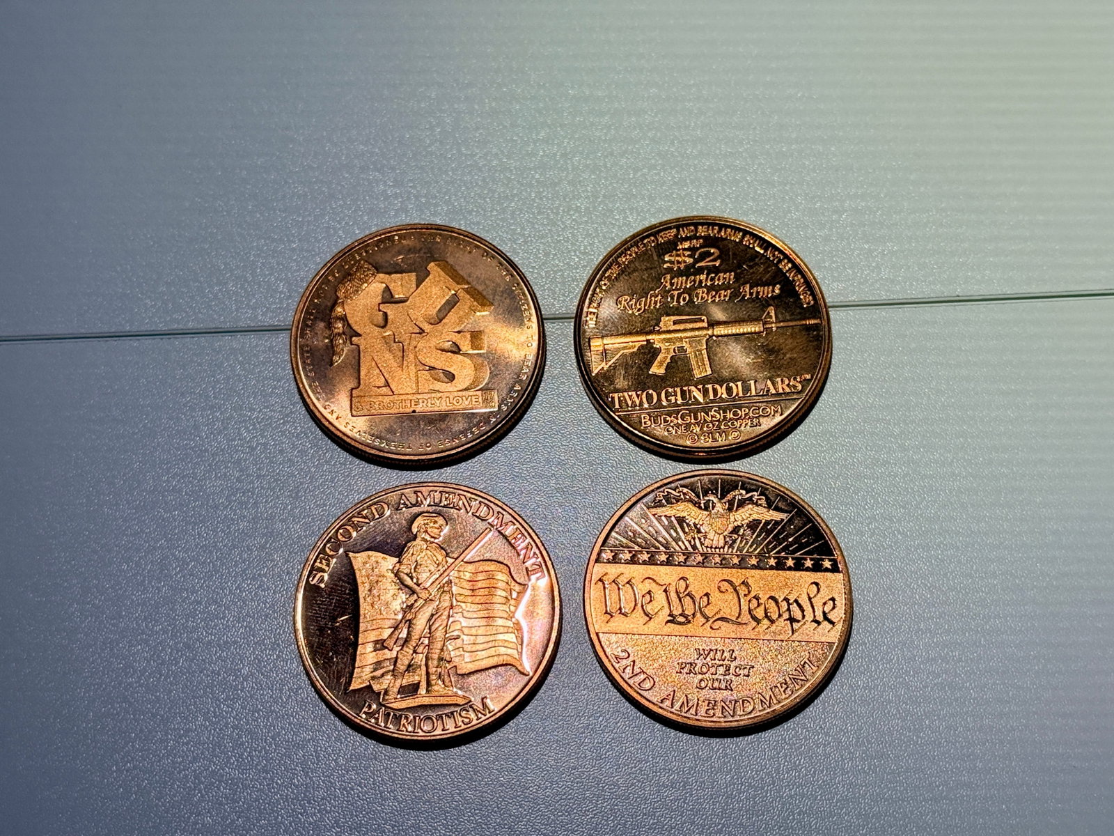 Guns / 2nd Amendment 4-Pack 1oz .999 Fine Copper Bullion Rounds (1 of 2)