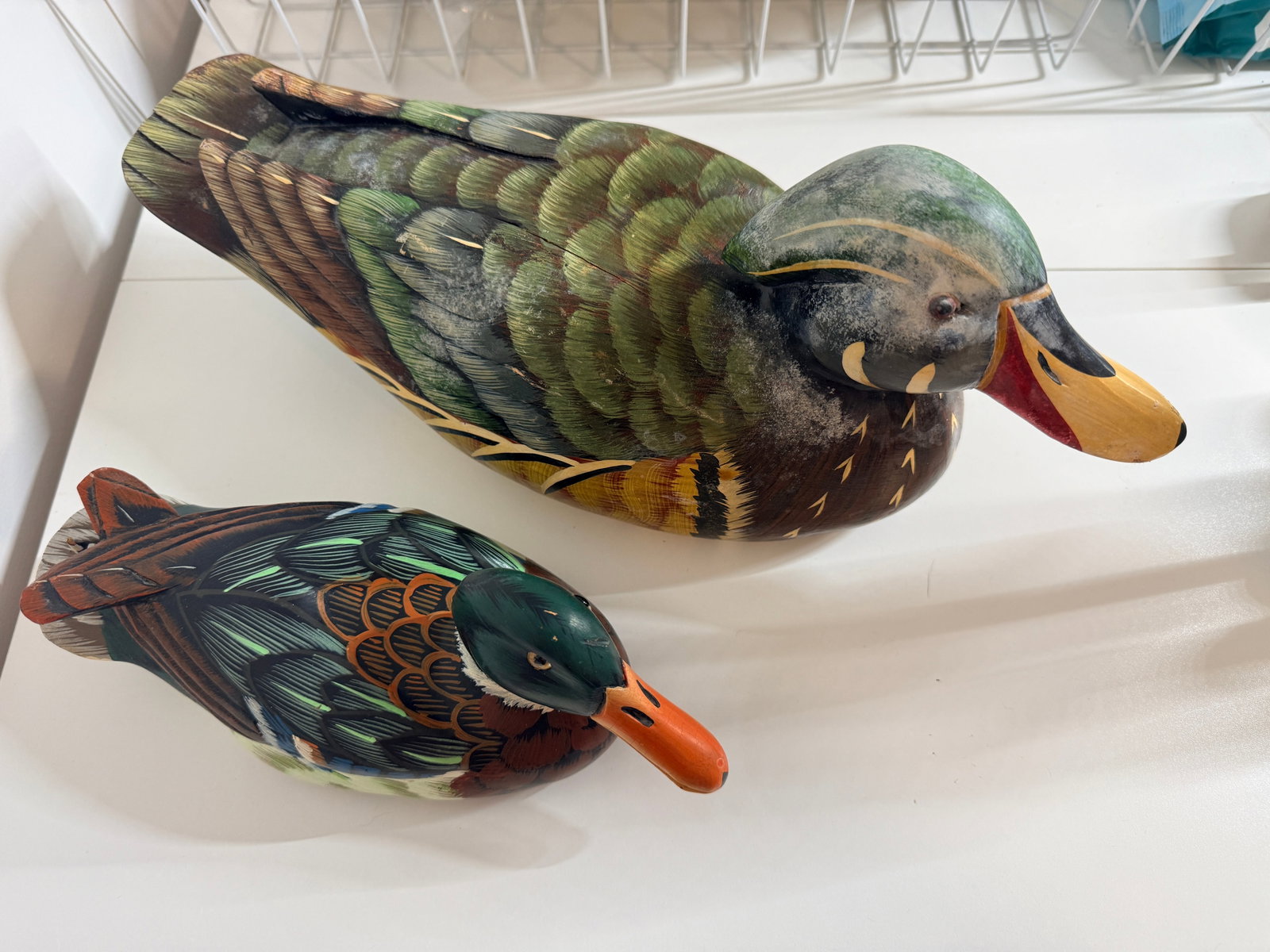 Set of 2 Large wooden ducks (1 of 6)