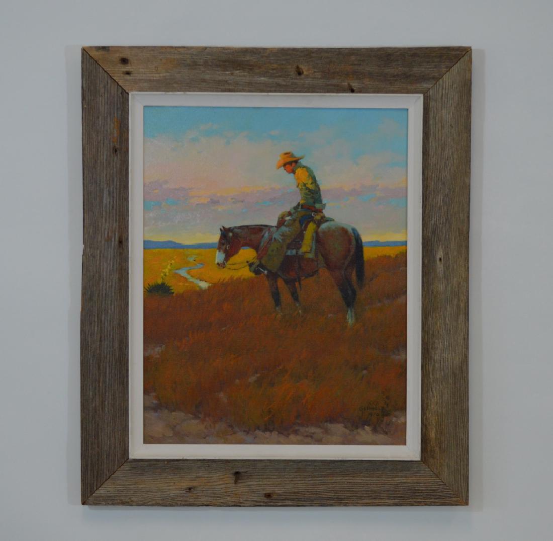 Mel Gerhold (1928- ) Oil on Canvas - Cowboy (1 of 5)