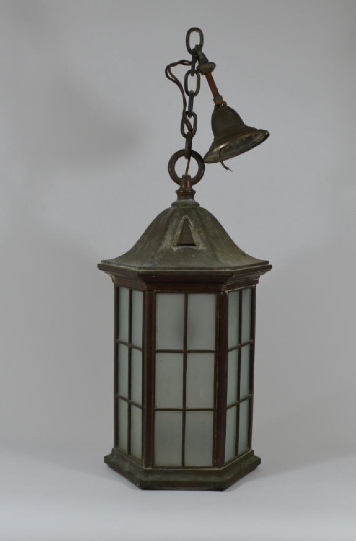 Brass Octagonal Outdoor Hanging Light Fixture (1 of 3)