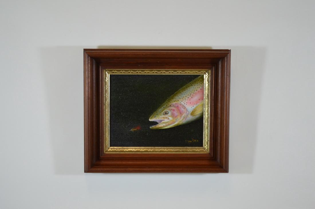 Tony VanDitto Oil on Canvas Trout Painting (1 of 3)