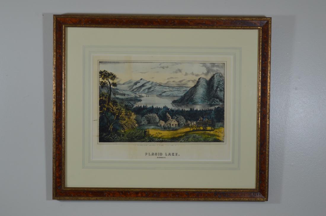 Framed Lithograph "Placid Lake, Adirondacks" (1 of 1)