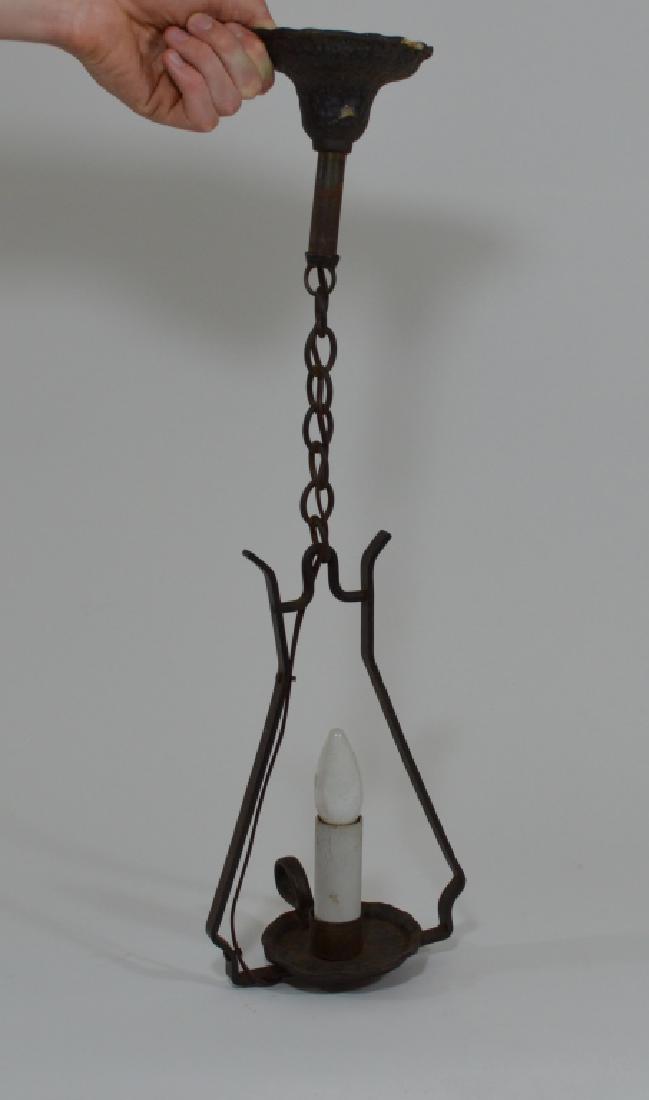 Arts & Crafts Hanging Iron Light Fixture (1 of 3)