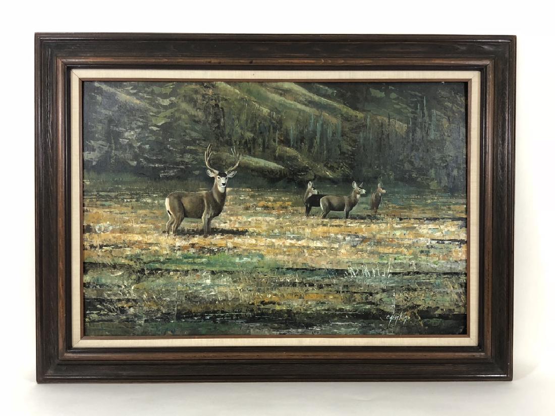 Ron Jenkins Oil on Board Mule Deer (1 of 4)