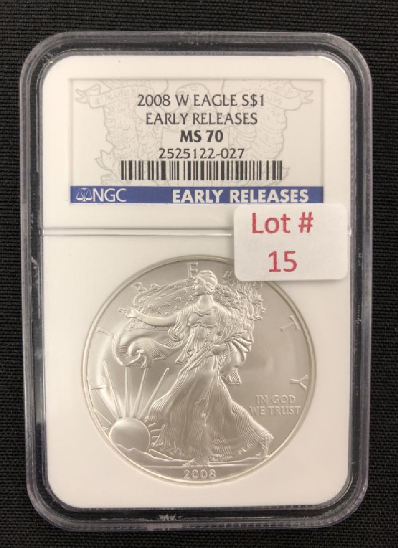 2008 W Silver Eagle  MS-70 NGC #2525122-027 (1 of 2)