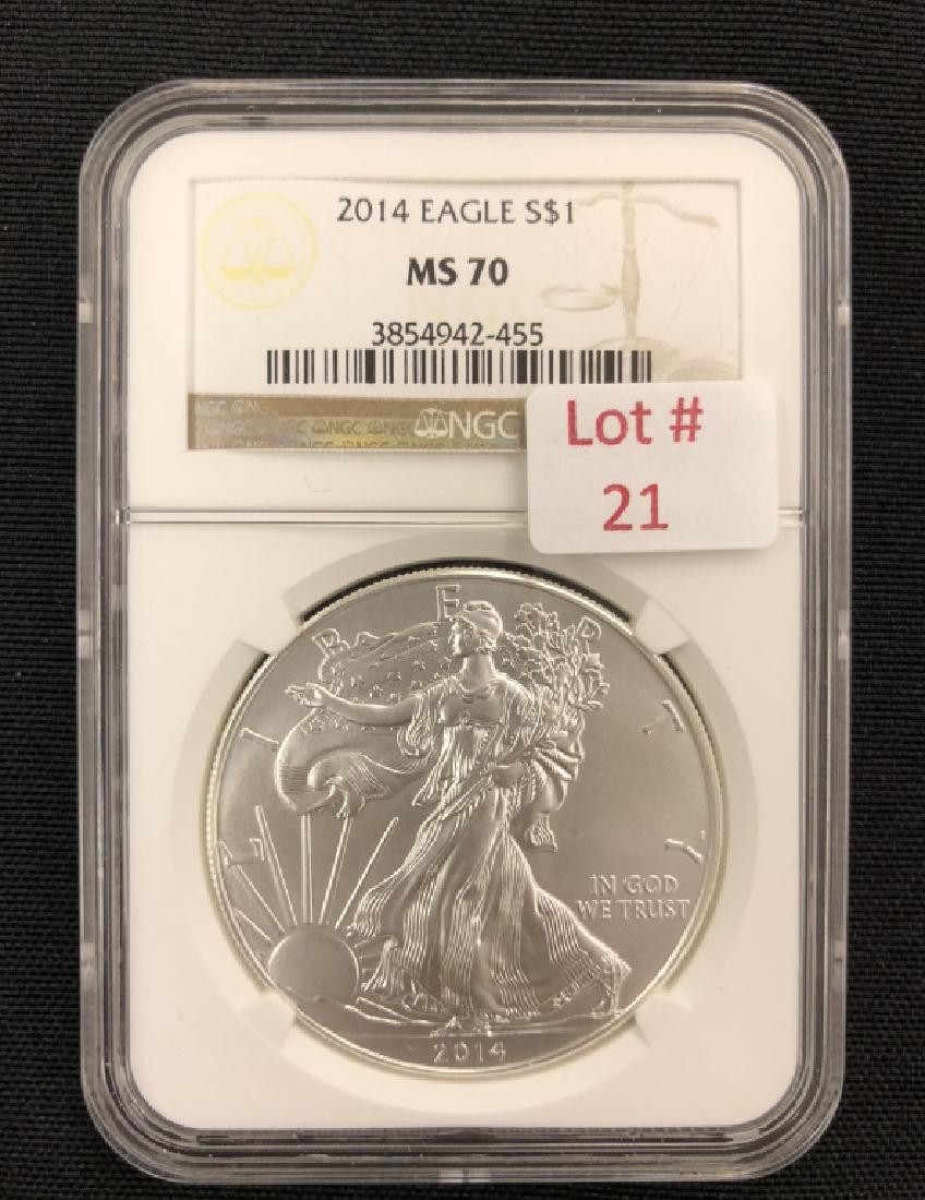 2014 Silver Eagle  MS-70 NGC #3854942-455 (1 of 2)