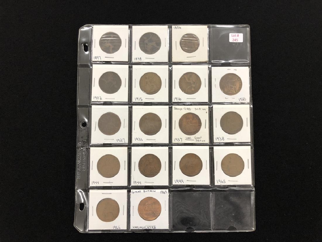 17 Large Cents (Great Britain) in a Page (1 of 2)