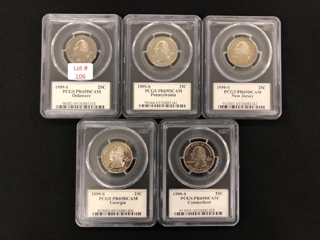 Five 1999S Washington Quarters PF 69 DCAM (1 of 2)