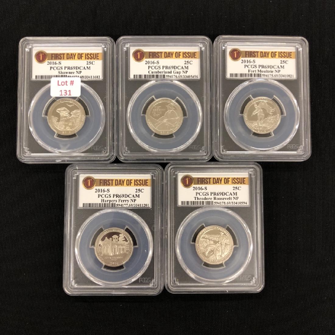 Five 2016-S Washington Quarters - PR 69 DCAM PCGS (1 of 2)