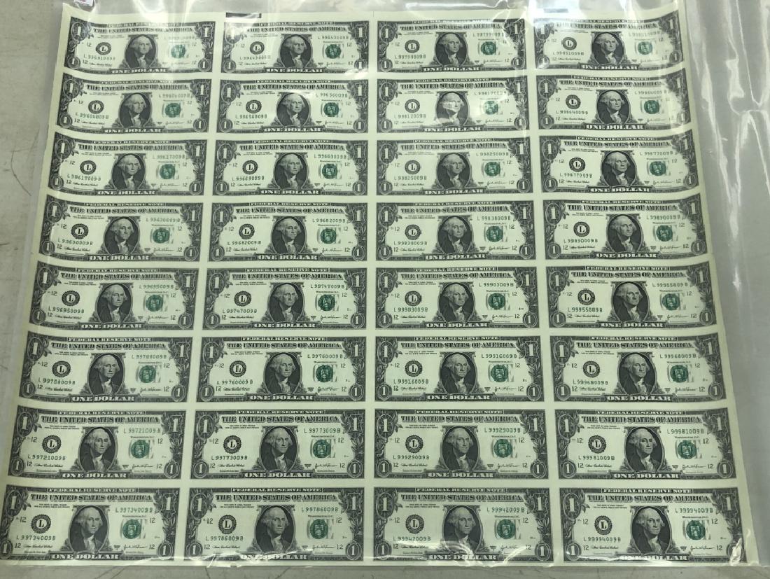 2003 Uncut Sheet of 32 $1 Bills (1 of 1)
