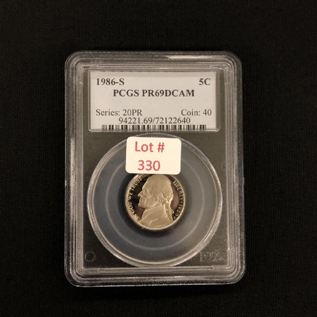 1986 S Jefferson Nickel: PF 69 DAM 94221.69/72122640 PCGS
