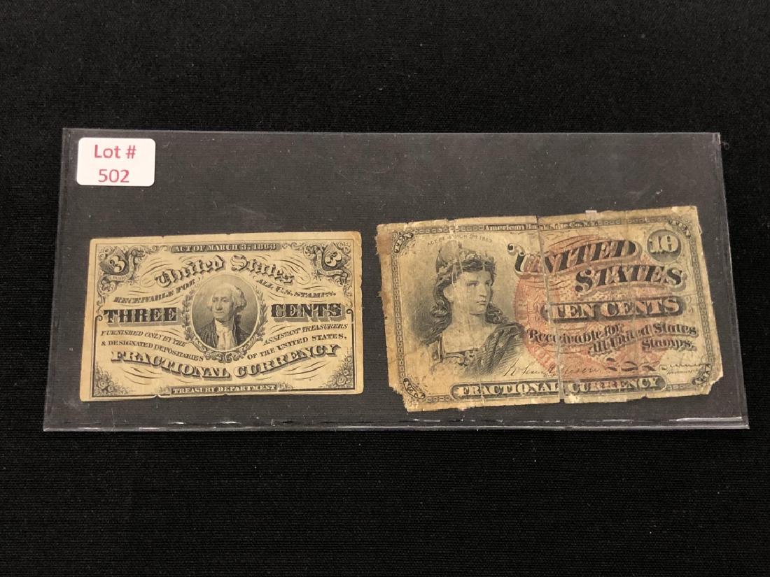 U.S. Fractional Currency - $.03 and $.10: U.S. Fractional Currency - $.03 and $.10