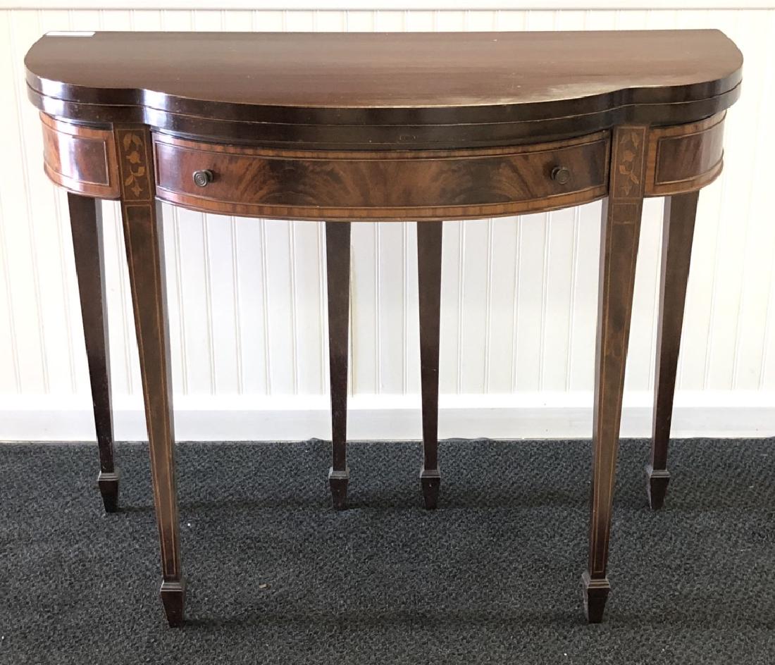 Mahogany Inlaid Hepplewhite Style Game Table: 39" wide x 31 1/2" tall