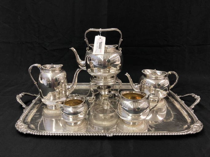 Elkington Silver Tea Set & Tray