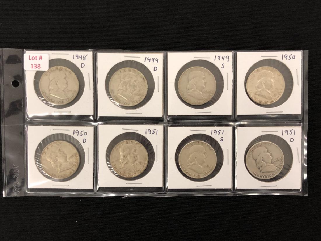 8 U.S. Ben Franklin Half Dollars (1 of 2)