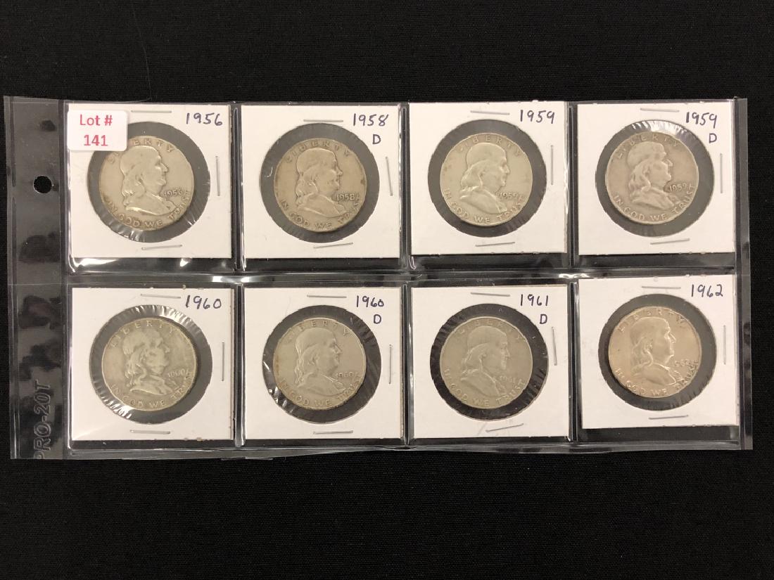 8 U.S. Ben Franklin Half Dollars (1 of 2)
