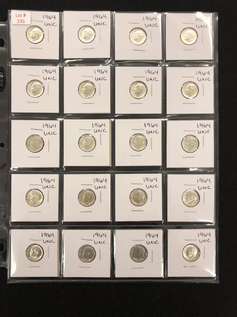 Twenty 1964 Uncirculated Roosevelt Dimes (1 of 2)