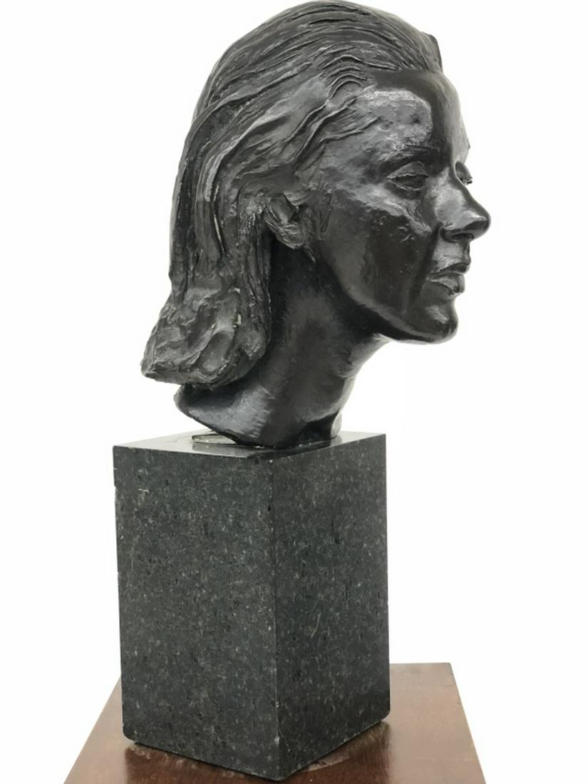 Jacob Epstein (1880-1959) Bronze Sculpture: bronze bust of Lillian Shelley on a marble base. 22" tall. Originally owned by the Knowlton family, Watertown, NY. Former owner of the Knowlton Paper Company.