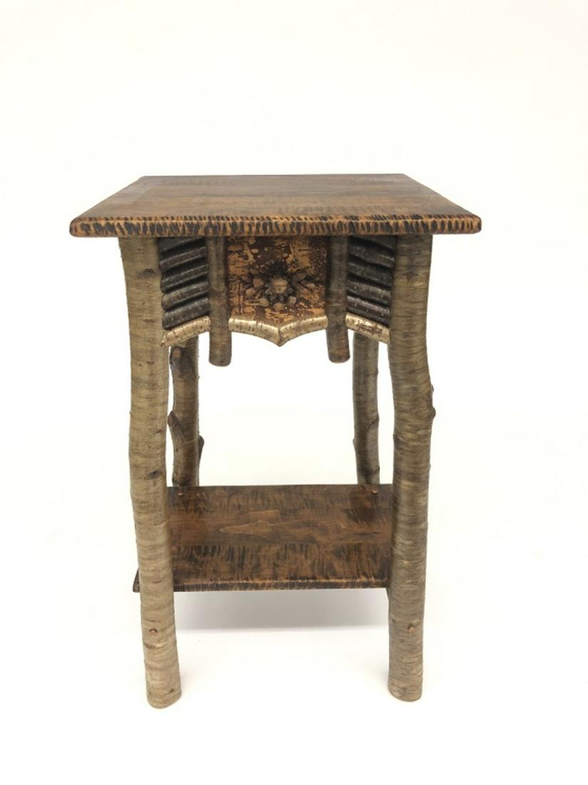 Adirondack Contemporary Curly Maple End Stand: solid curly maple top and yellow birch legs. 30" tall and 18" wide top.