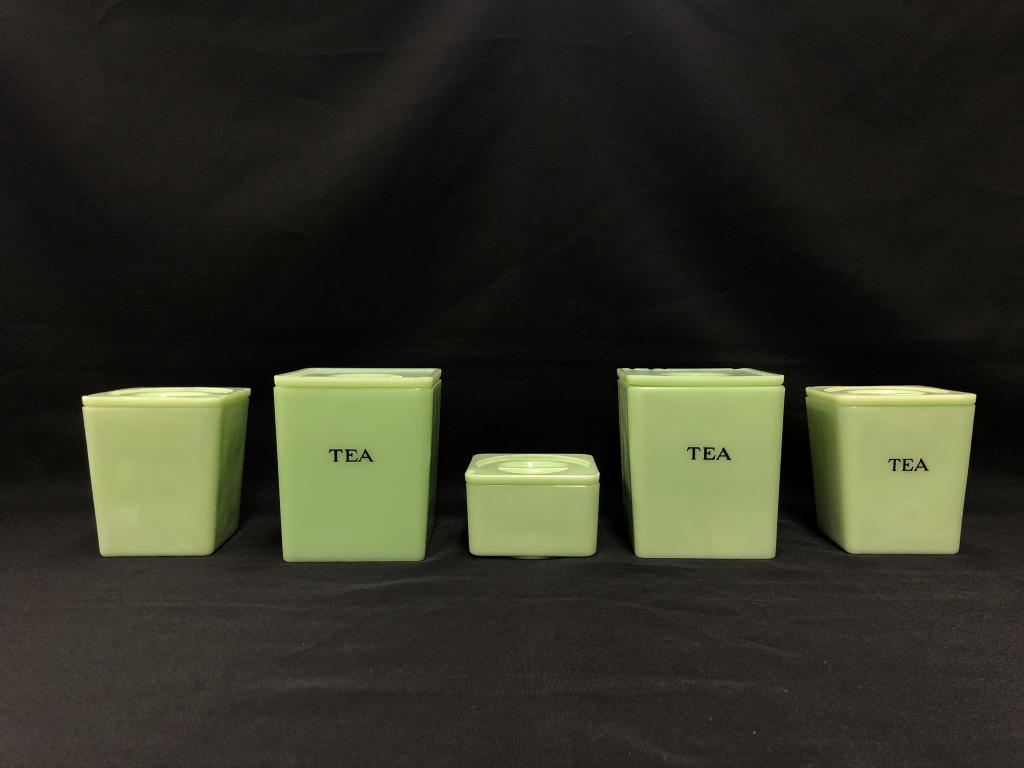 5 Jadeite Covered Canisters (1 of 6)