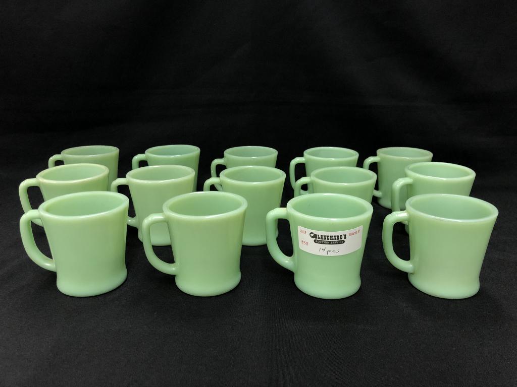 14 Jadeite Fire King D Handled Coffee Cups (1 of 1)