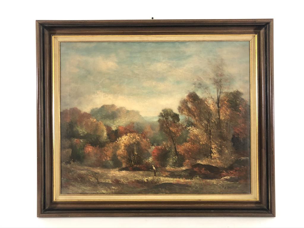 Bertus Pietersz (1869-1938) Fall Oil on Canvas: Overall size 35 inches x 29 inches. Sight size 29 1/2 inches x 23 1/2 inches.