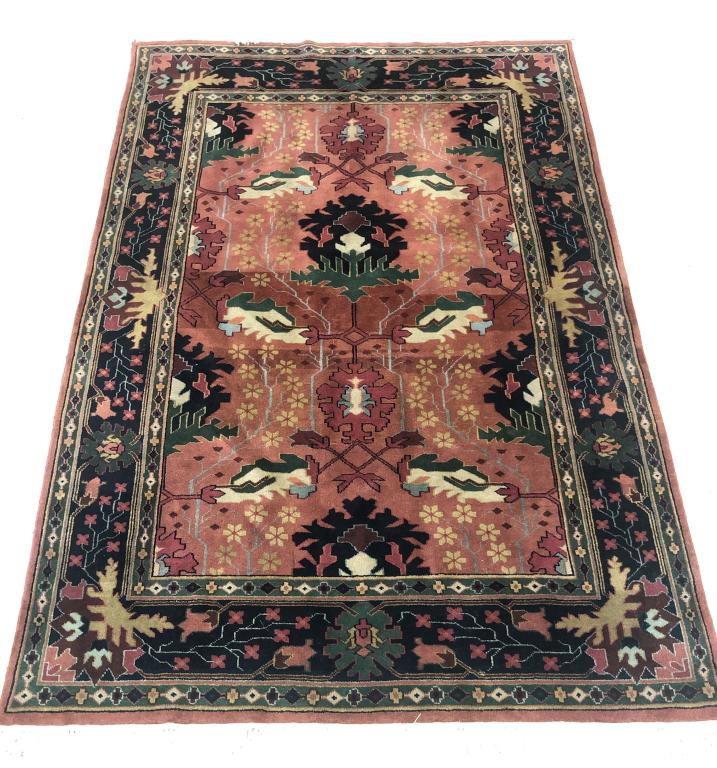 Contemporary Hand Made Oriental Room Size Rug: 73 inches x 110 inches