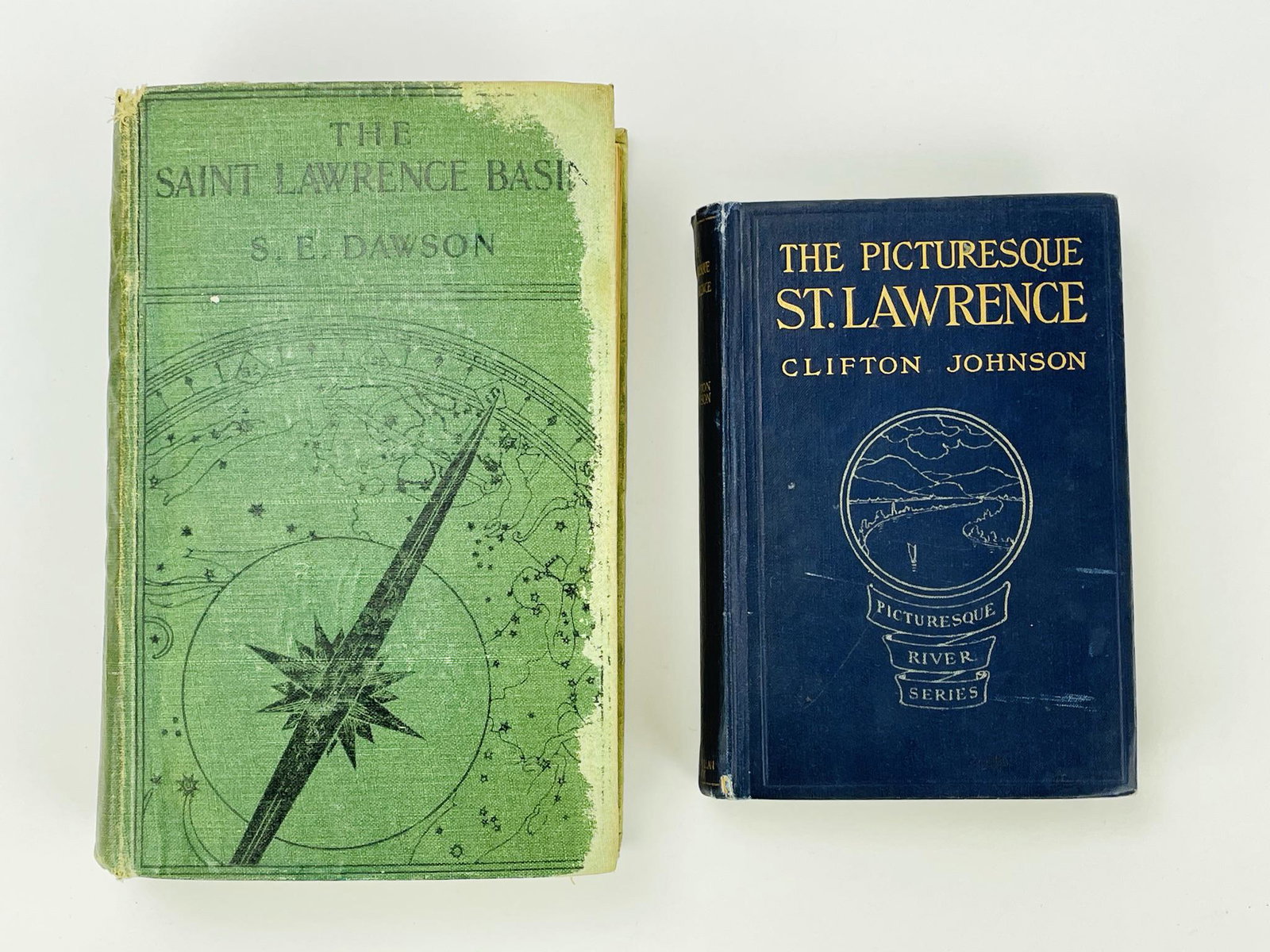 2 St. Lawrence River Books: "The Picturesque St. Lawrence" by Clifton Johnson, 1910. "The St. Lawrence Basin" by S.E. Dawson, 1905, with maps. From the collection of Everett G. Foster (1942-2010) Clayton, NY. Mr. Foster was a fo