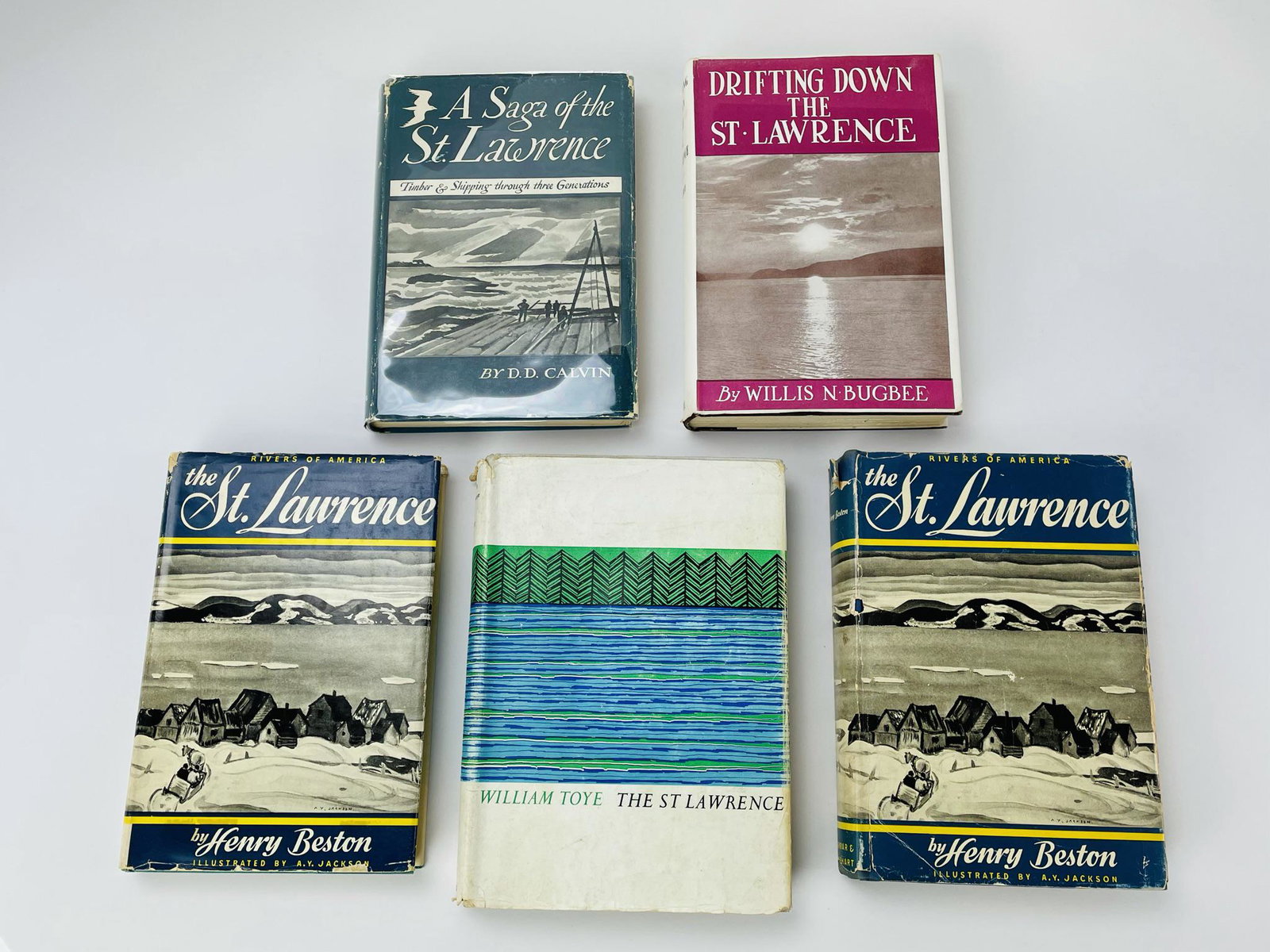 5 St. Lawrence River Hardcover Books: From the collection of Everett G. Foster (1942-2010) Clayton, NY. Mr. Foster was a former chair of The Clarkson University Board of Trustees, a Fiancier, Sportsman and Philanthropist.