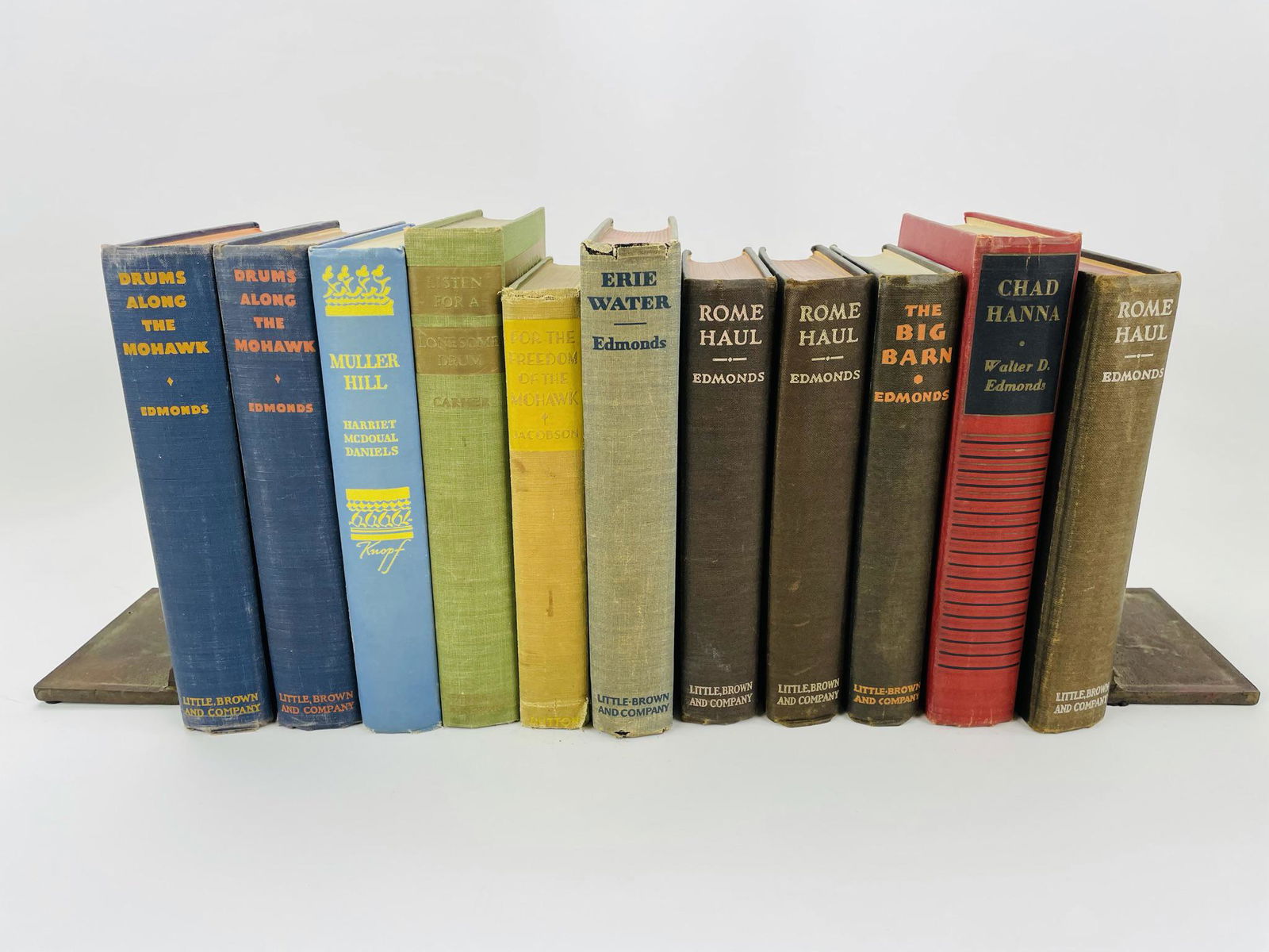 11 New York State 1930's Hardcover Novels: Rome Haul, For the Freedom of the Mohawk, Muller Hill, Listen for a Lonesome Drum, Drums along the Mohawk, The Big Barn, Chad Hanna, Erie Water.