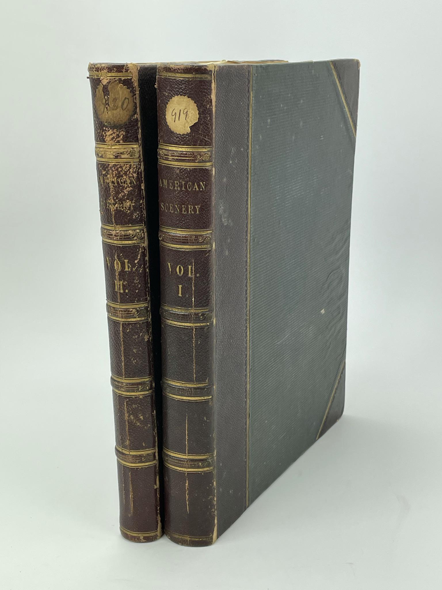 American Scenery by N.P. Willis- Vol 1 & 2: Illustrated by Bartlett. London. 1840. Some foxing and soiled pages. Vol. 1 Sprung