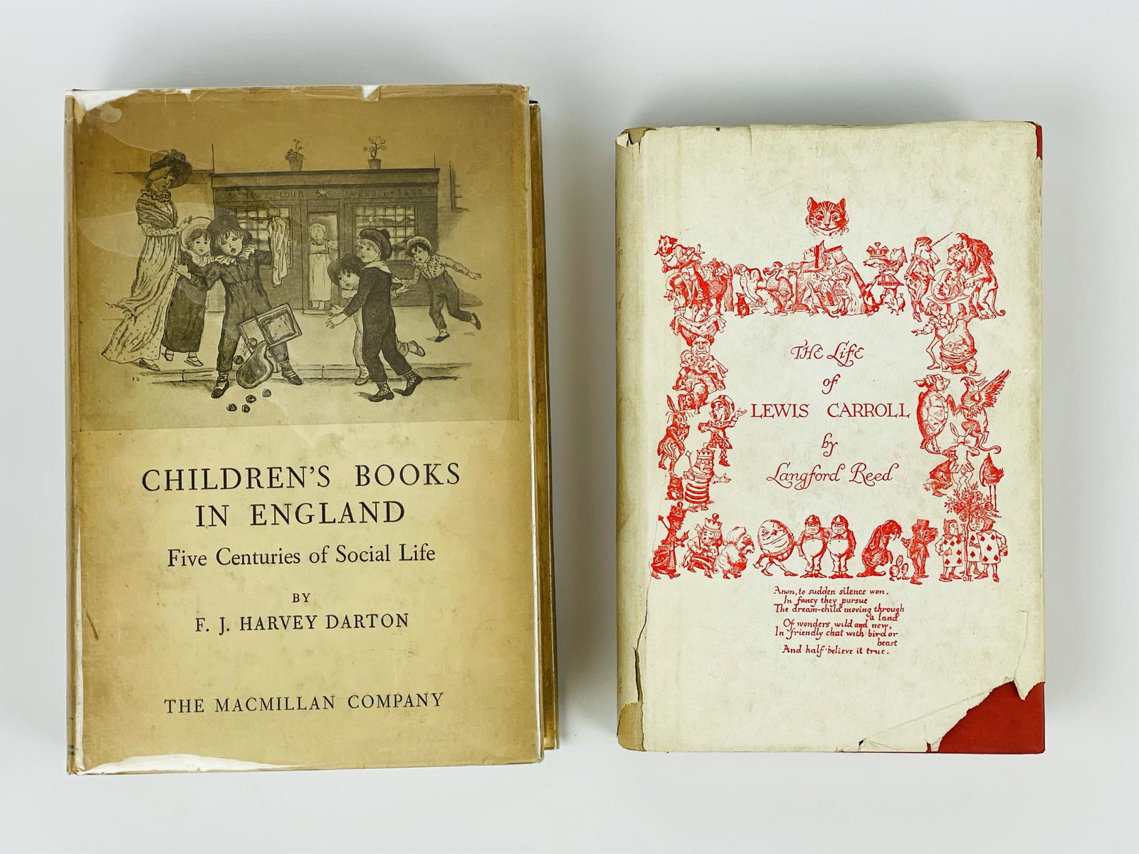Life of Lewis Carroll & Children's Book in England: Children's Books in England: Five Centuries in Social Life by F.J. Harvey Darton, 1932, with dust jacket. The Life of Lewis Carroll by Langford Reed, First Edition, 1932, with dust jacket.